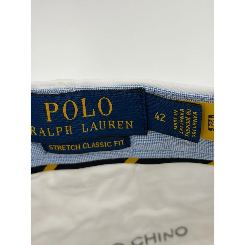 Polo Ralph Lauren, Chino Shorts, White Flat Front, Golf/Casual, Men's Size 42